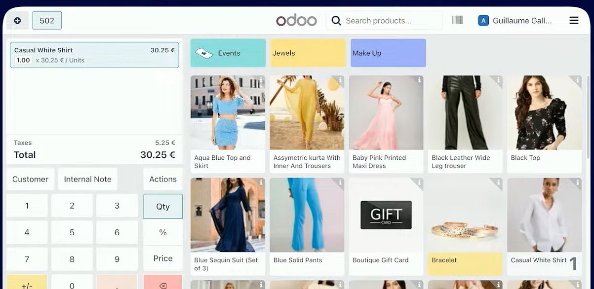 Punct de vânzare (POS) – ecran principal în Odoo